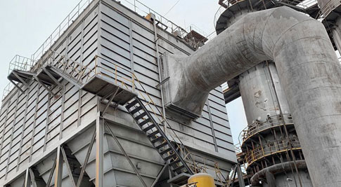 Relokasi pengumpul debu tempat pembakaran kapur di lokasi proyek Tangshan Donghua